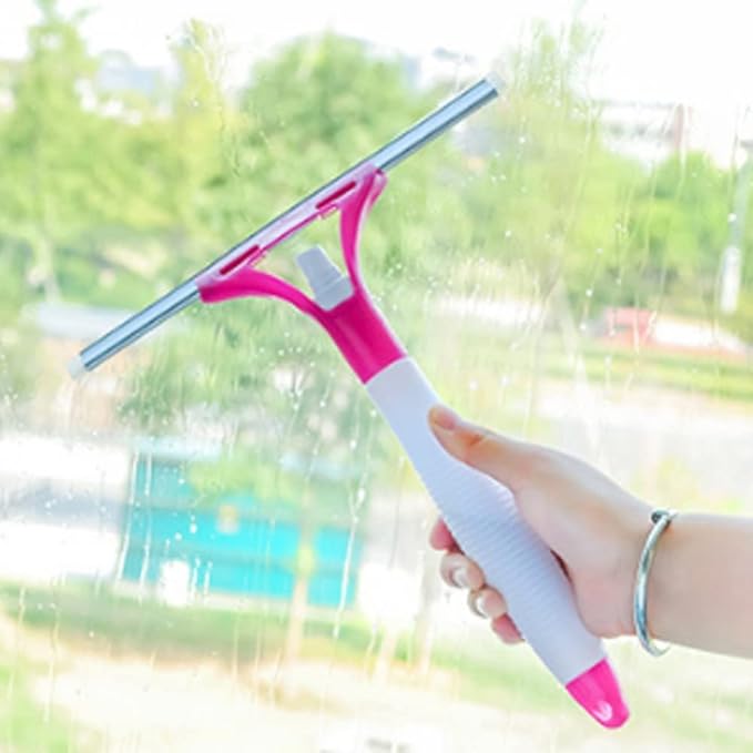 Household Water Spray Glass Cleaner Multi-Purpose Bathroom Tile Window Cleaning Wiper(E)