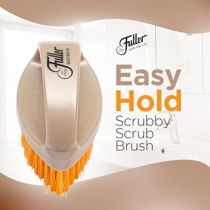 Fuller Brush Easy Hold Scrubby Brush – Ergonomic Non-Slip Grip Handle – Durable Stiff Bristles for Kitchen Sink Pots and Pans Handheld Cleaning Brush (Pack of 2)