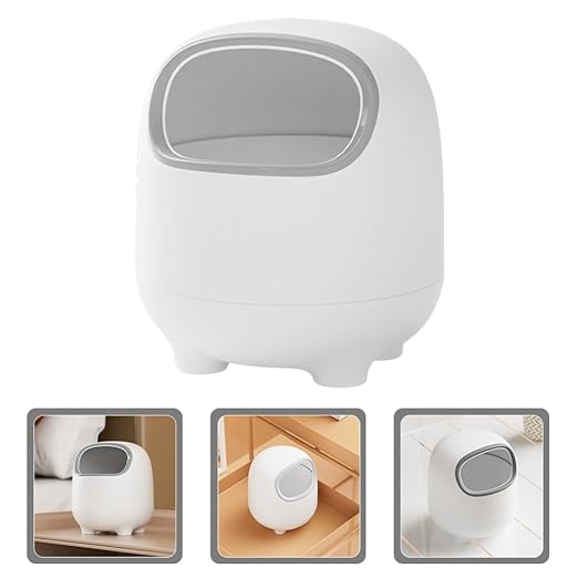 Cabilock Mini Trash Can Cute Cartoon Desktop Wastebasket Small Garbage Bin for Office Bedroom Kitchen Lightweight and Portable Stylish Home Decoration