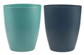 2 Gallon Small Trash CanOval Small Trash Bin Wastebasket for Bathroom Bedroom Kitchen Countertop Under Sink (2 Pack Blue+Green)