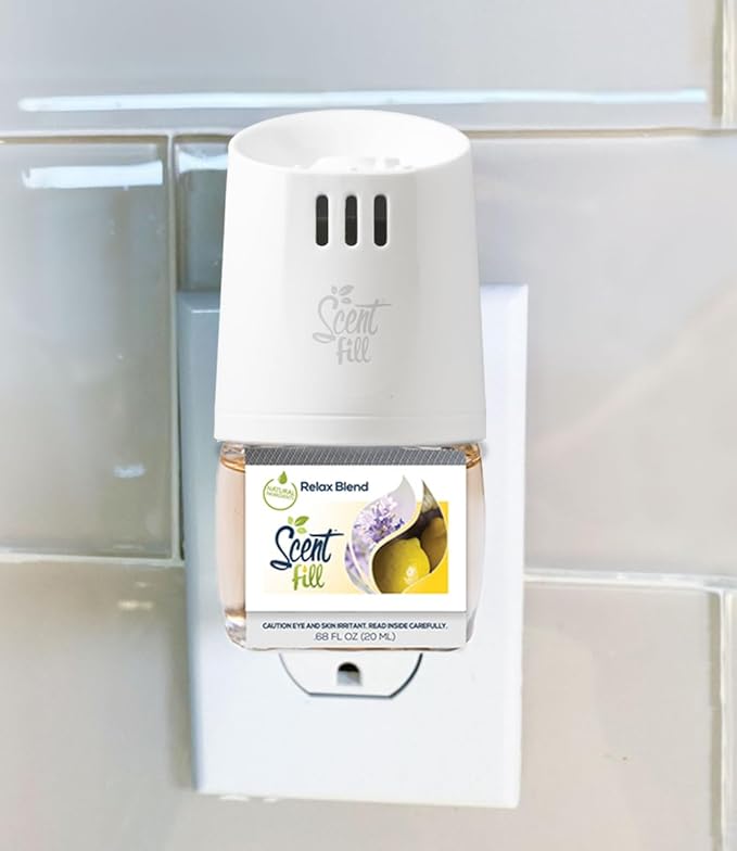 Scent Fill Relax Blend Plug in Air Freshener 4 Scented Oil Refills