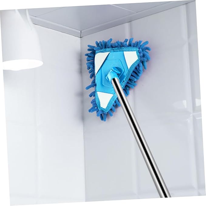 Telescopic Mini Triangular Mop 180-Degree Rotating Head Lightweight Cleaning Tool for Efficient Home and Office Use Versatile Dual-Function Mop