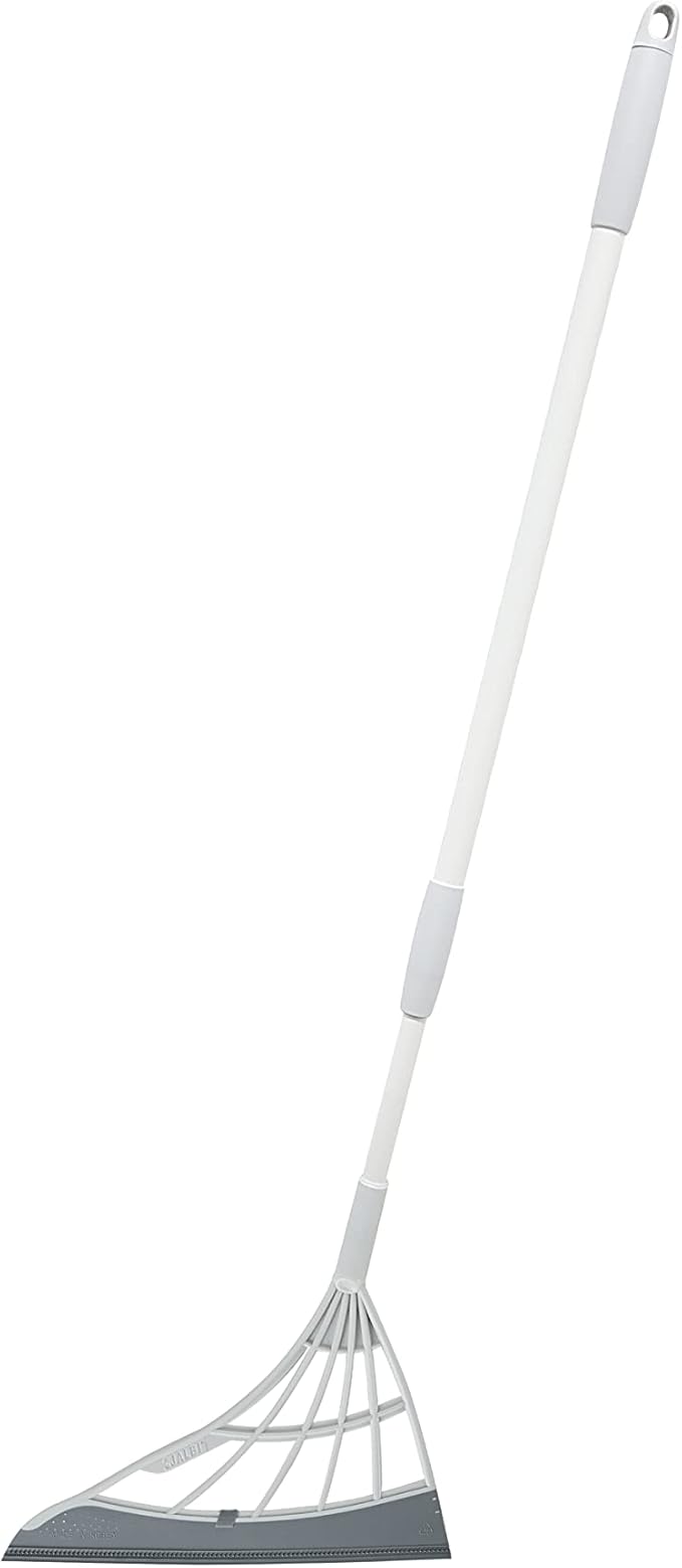 Original Broombi - All-Surface Silicone Broom Squeegee Pet Hair Remover - Smart Broom for Indoor Cleaning - Cleans Glass Fine Dust Hair Liquids - for Smooth Floors Rugs Windows (Grey)