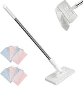 Snap Grip Mini Mop Zero Touch Hands Free Mini Clip Mops Lazy Mops with One-Click Cloth Change Automatic Hands Free Push Pull Handle for Multi-Surface Cleaning(1xmop+10xcloth)