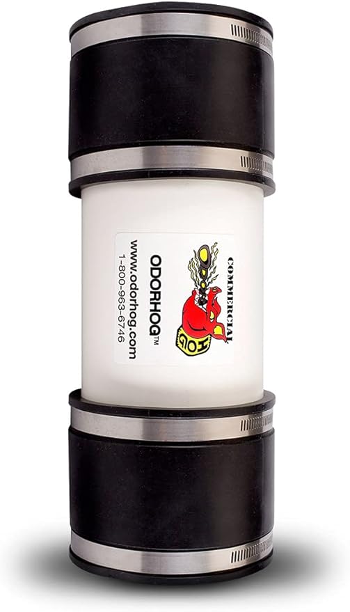OdorHog Vent Stack Pipe Filter PVC Inline Model - Removes Outdoor Septic and Sewer Odor Problems (4.0-inch)