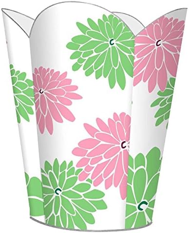 Marye-Kelley WB1563- Mod Mum Green and Pink Wastepaper Basket