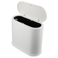 BESPORTBLE Press-top Plastic Trash Can Narrow Wastebasket for Bathroom Bedroom Office Compact Space-Saving PP Material White Household Garbage Bin