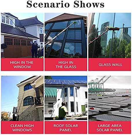 Glass Cleaning Brush Home Water Fed Telescopic Pole Kit Solar Panel Brush Rotating for Photovoltaic PanelSolar Panel Cleaning Kit with 30ft Telescopic Pole Water Fed Brush for Outdoor Windo
