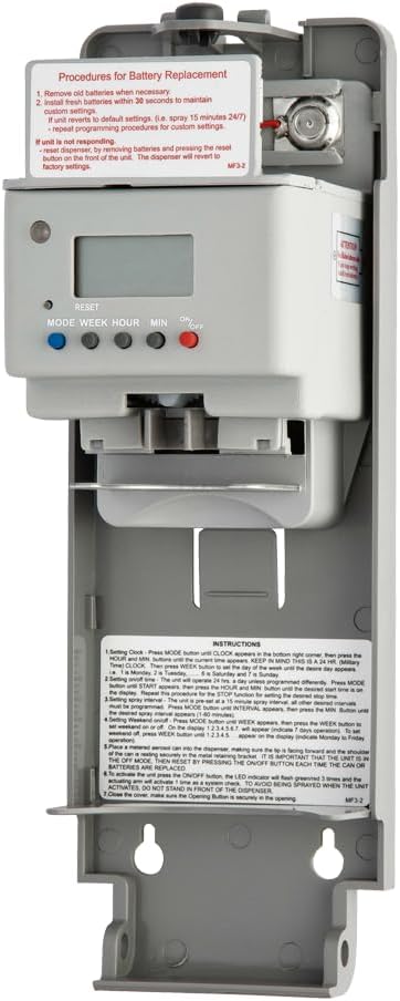 EZbrnd Commercial Wall Mount Metered Aerosol Spray Dispenser LCD Fully Programmable Setting Automatic Air Freshsner MF3-2-NSL
