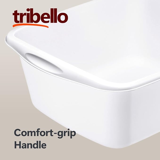 Tribello 2-Pack Dish Pans for Kitchen Sink Plastic Tub Dishpan Wash Basin and Foot Bath for Soaking Feet Wash Bucket for Washing and Storage Cleaning Supplies - 12 Quarts - Heavy Duty - (White)