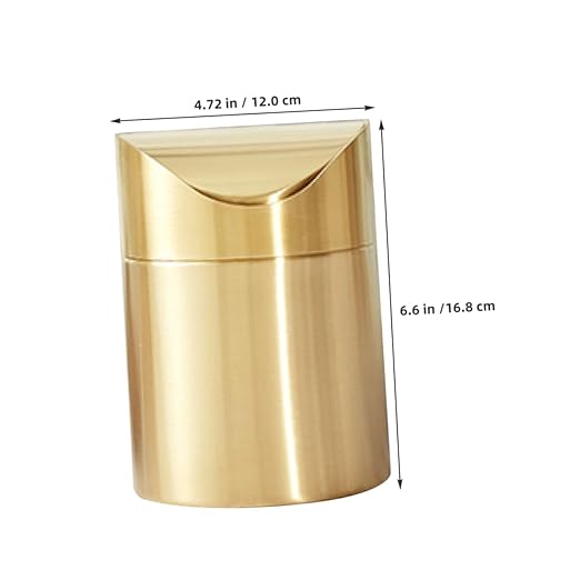 Cabilock Mini Trash Can with Lid Elegant Desktop Wastebasket for Home Office Bathroom Vanity and Car Compact Space Saving Design Versatile Use as Pen Holder
