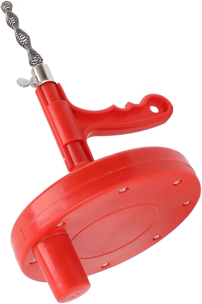 Yosoo Plumbing Snake Carbon Steel Drain Clog Remover Flexible Labor Saving for Kitchen Sink with Easy to Store Design for All Drains (Red)