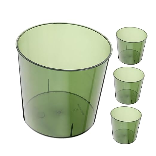 PRETYZOOM 4pcs Transparent Plastic Wastebasket Round Clear Garbage Container Bin for Home Office Bathroom Kitchen and Dorm Room and Stylish Multiuse Design