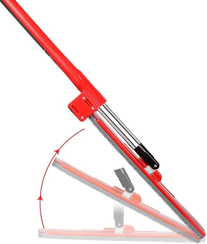 Clean Microfiber Flat Mop Hands-Free Self-Wringing Telescopic Stainless Steel 180 Degrees for Home Kitchen and All Floor Surfaces with Handle