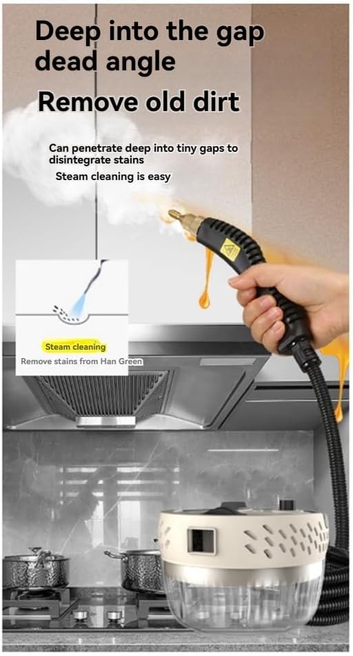 High Pressure and Temperature Steamer 2m Double-Layer Explosion-Proof Steam Pipe Leakage Protection Anti-Dry Burning Handheld Steam Cleaner B US Plug