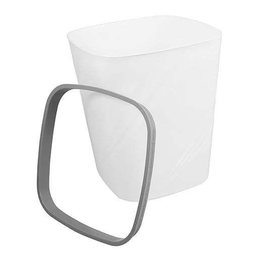 NUOBESTY Slim White Trash Can for Narrow Spaces Large Capacity Office Waste Basket Easy to Clean Design for Bathroom Bedroom Use