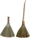 GLEAVI 2pcs Dust Brush Broom and Cleaning Brooms for Desktop and Household Use Handmade Tabletop Sweeper Natural Material Detachable Design for Easy Storage