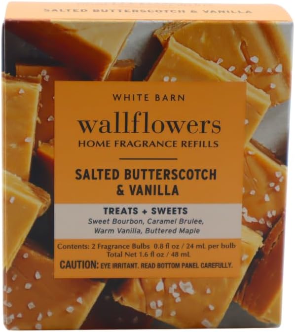 Bath &amp Body Works Salted Butterscotch &amp Vanilla Wallflowers Home Fragrance Refill 0.8 fl oz - 4 Pack