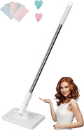 Snap Grip Mini Mop Stick with 39' HandleLazy Mop Wet and Dry Disposable Clip on Dust Mop with 10 Reusable Cloths No Wash Wet &amp Dry Floor Cleaner for Gaps Tile