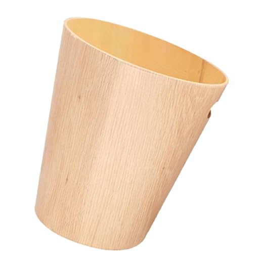 NUOBESTY Wooden Tiny Trash Can Round Large Capacity Storage Removable Easy Clean Wastebasket for Bedroom Bathroom Office Vanity Table