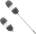 2.8M Extended Chicken Feather Duster Extendable and Curved Ceiling Cleaning Broom Home Electrostatic Dust Collector(2.8m 2PCS clothC)