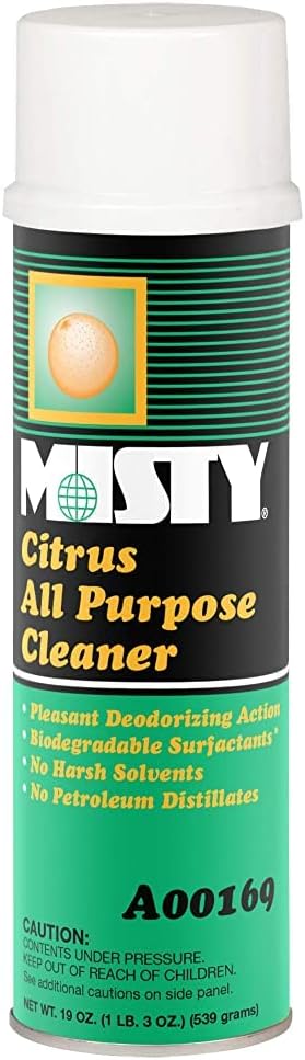 MISTY Citrus All-Purpose Cleaner - 19 oz (Case of 12) 1001583 - Biodegradable Aerosol For Indoor and Outdoor Use Fresh Citrus Scent