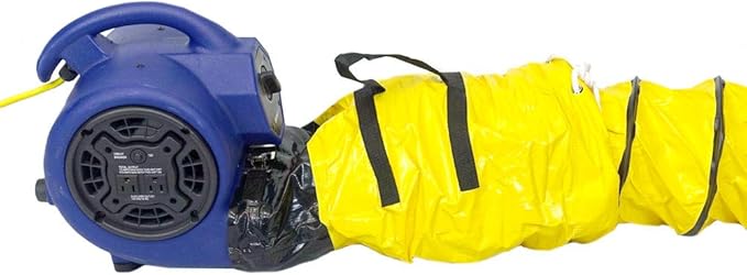 OdorStop Heavy Duty Air Mover 3-speed with Yellow Power Cord w/Lighted End and Unbreakable Roto-Molded Design Throws Air up to 100 Ft. (OS1000B)