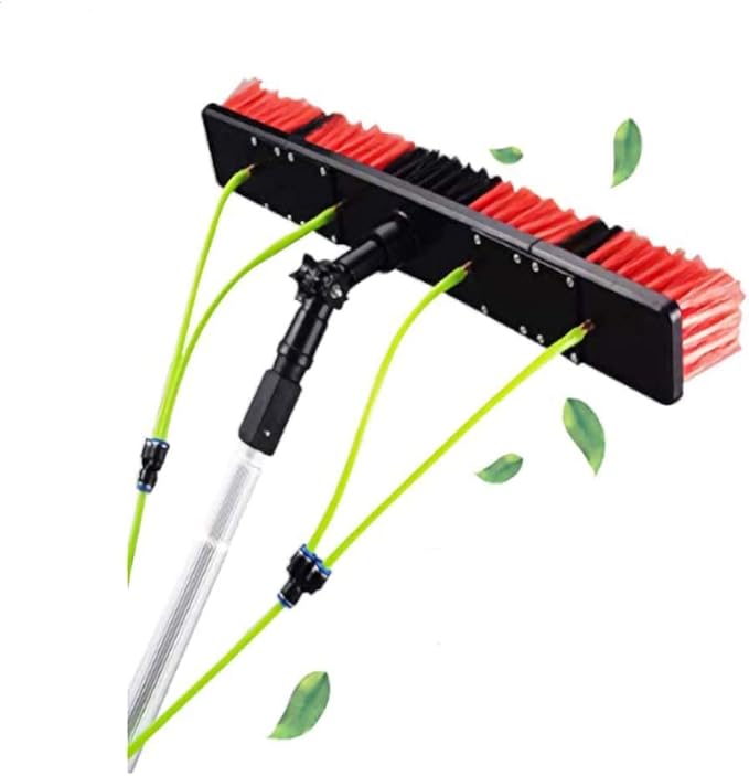 Outdoor Window Cleaning Pole Water Fed Telescopic Brush Window Glass Cleaner Photovoltaic Solar Panel Cleaning Kit Washing Equipment Scrubber Brush Hose Spray (Size:9M) (10M)