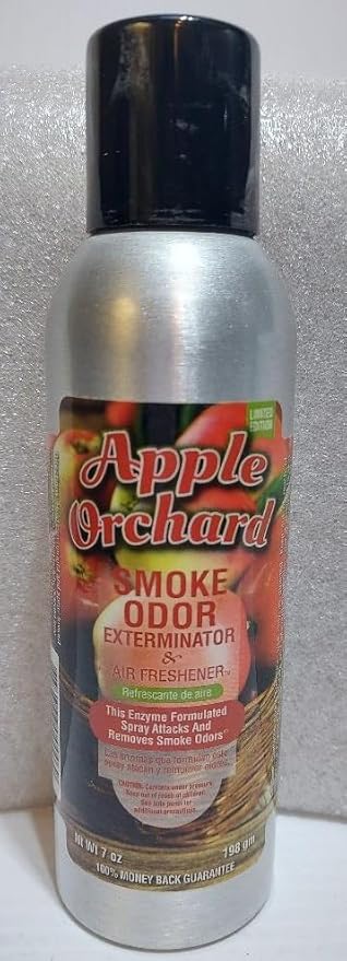 Smoke Odor Exterminator 198 gm/ 7 oz Large Spray Apple Orchard Set of Four Cans. Assortment (4) Includes Apple Orchard Sour Applez Pot Paya &amp Orange Lemon Splash.