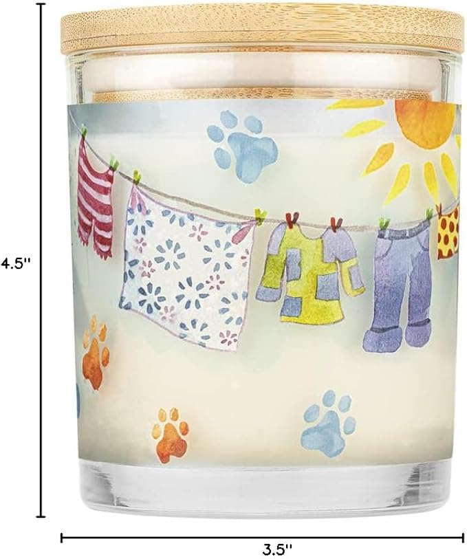 One Fur All Pet House Candle 2 Pack - Plant-Based/Soy - Clean Burning Scented Long Lasting Pet Odor Candle for Home - Sunwashed Cotton