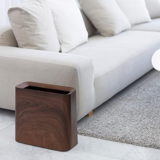 Ideaco TUBELOR® Hi-Grande Designer Rectangular Waste Bin Conceals Any Plastic Bag 3.0 Gal Matte Rosewood Effect