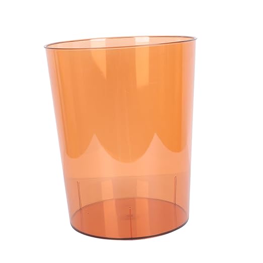 Transparent Small Orange Trash Can for Home Office Multipurpose Rubbish Holder and Flower Container Creative Modern Wastebasket with Fresh Simple Style and Space-Saving Design