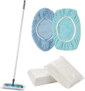 Layers Sweeper Mop Starter Kit Small Sweeping Flat Mop with 2 Reusable Microfiber Pads30pcs Disposable Dry Cloths Dust Mop for Hardwood Floor Cleaning