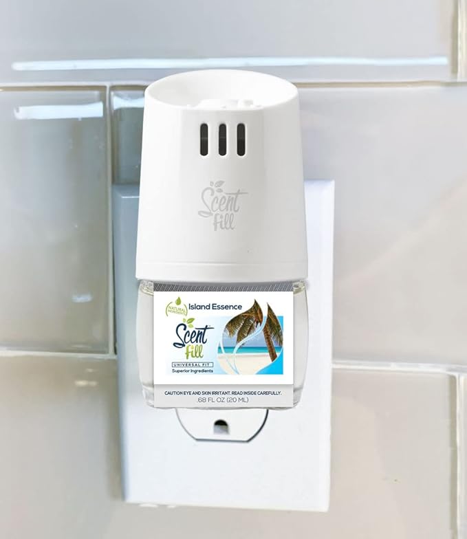 Scent Fill Island Essence Plug in Air Freshener 4 Scented Oil Refills