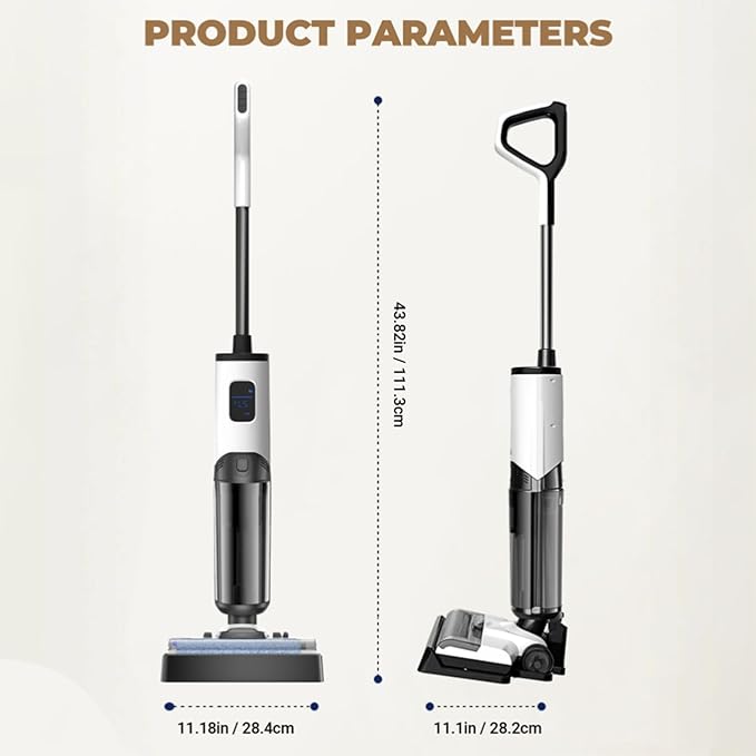 Wet/Dry Vacuum Cleaner Sweeps &amp Mops in One Step Powerful Suction Anti-Tangle Design Dual Edge Cleaning Up to 40 Minutes Runtime