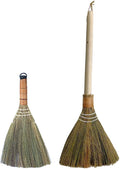 Cabilock 2pcs Natural Straw Cleaner Brush Handwoven Broom for Desk Dusting and Kitchen Cleaning