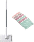 2026 Upgraded Snap Grip Mini MopZero Touch Mini Swab Automatic Cloth Changing Sponge mopRetractable Mops for Multi Cleaning for Wall Door Window（Snap Grip Mop + Cleaning Cloth*6） (White)