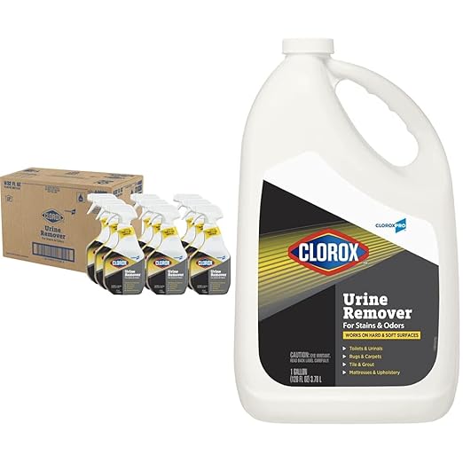 CloroxPro Urine Remover Automatic Toilet Cleaner 32 Ounce Spray Bottle &amp Commercial Solutions Clorox Manual Toilet Bowl Cleaner with Bleach Automatic Toilet Cleaner Fresh Scent 24 Ounces