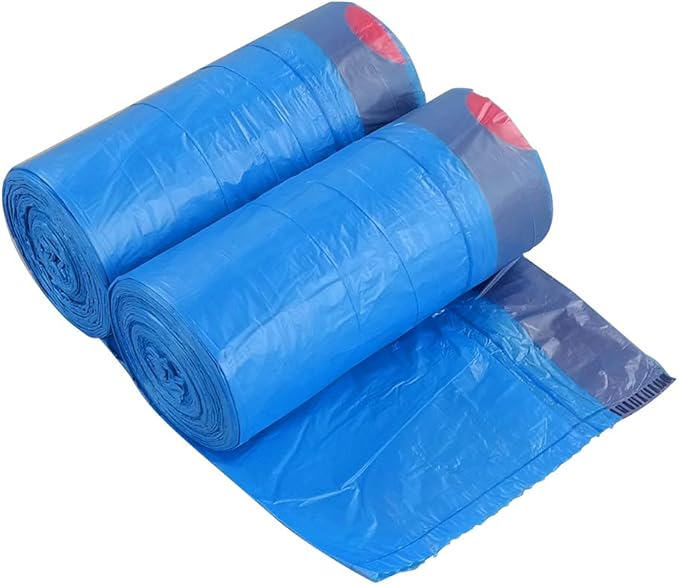 10 gallon kitchen Garbage Bags Trash Bags with Drawstring Blue 2 Rolls/110 Bags