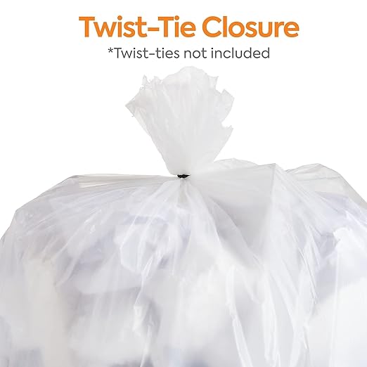 Professional 4 Gallon Trash Bag 17 x 17 Low Density 0.35 mil Clear 1000 Bags/Box