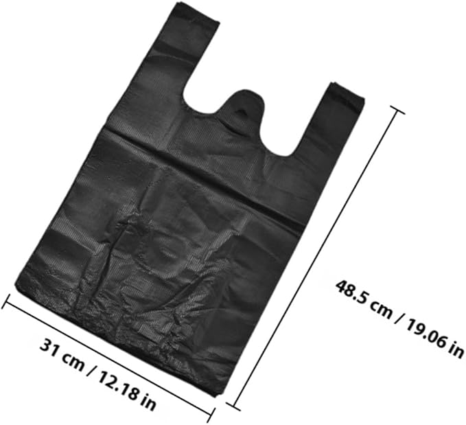 200pcs Thickened Plastic Trash Bags Strong Kitchen and Bathroom Garbage Liners Black Plastic Bags for Home Hotel Restaurant Use
