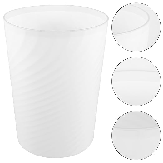 BESPORTBLE Multi-Function Plastic Trash Can with Presser Ring Large White Open-Top Garbage Bin for Office and Bathroom Use Practical Wastebasket for Home and Bedroom