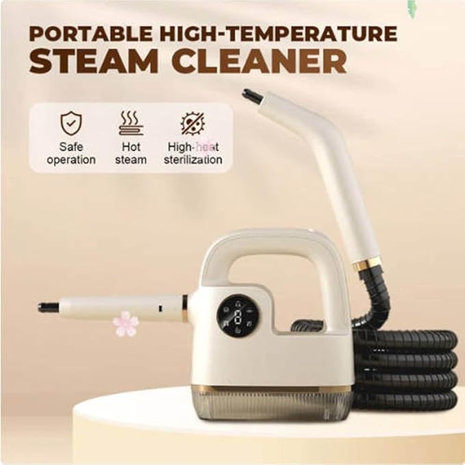 Handheld Steam Cleaner 300ml Tank Supports Steamer for Cleaning High Pressure Steam Cleaner for Home/Car Detailings/Fabric etc. Separate Design|Digital Display|Two Cleaning Methods (White)