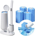 Disposable Toilet Brush with 24PCS Cleaner Refills Bathroom Bowl Wand Holder Set for Sink Bathtub Wash Basin Mop Pool (Toilet Cleaning Kit)