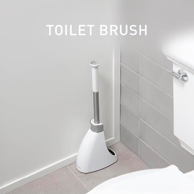 simplehuman Toilet Brush with Caddy Stainless Steel White