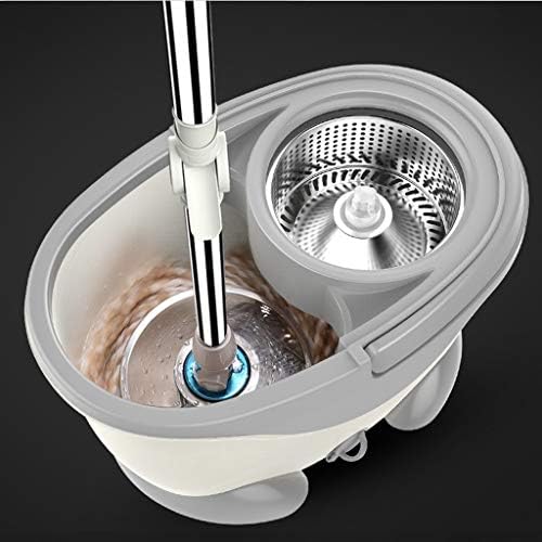 Automatic Rotary Mop with Bucket - Hands-Free Washing &amp Squeeze Function Stainless Steel Design for Efficient Home Cleaning Easy to Use Durable and Mess-Free