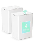 Cesun 2 Pack 4 Gallon Bathroom Trash Can with Lid Small Automatic Trash Can Touchless Motion Sensor Garbage Can White Plastic Waste Basket for Bathroom Bedroom Toilet Office Rv