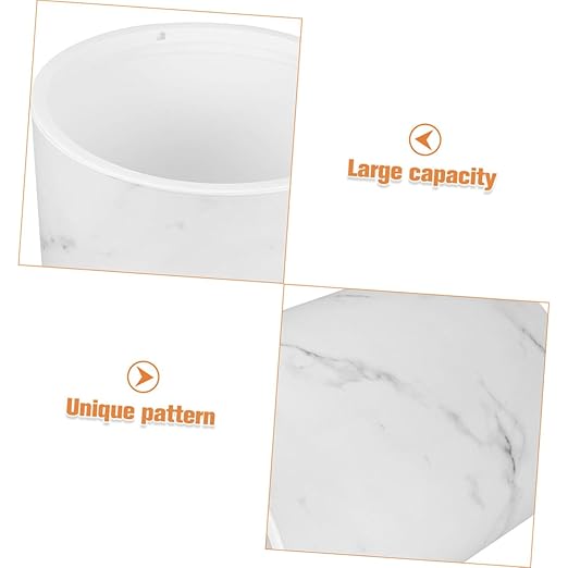 Ciieeo Marble Pattern Office Trash Can Large Capacity Plastic Wastebasket Restroom Bathroom Waste Bin Home Office Wastebasket