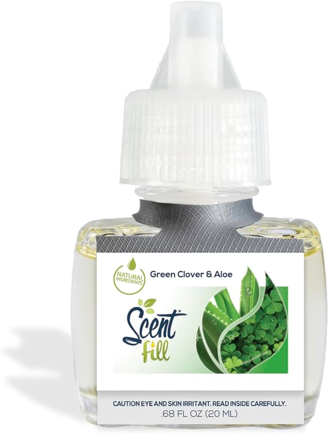 Scent Fill Green Clover &amp Aloe Plug in Air Freshener 4 Scented Oil Refills