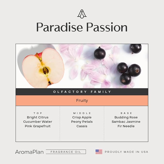 AromaPlan Hotel Scents Paradise Passion 5 Fl Oz (148ml)- Home Luxury Aroma &amp Hotel Diffuser Oil-Hotel Diffuser Oil for Aromatherapy- USA Made Bigger Bottle Bolder Aroma &amp Longer Lasting